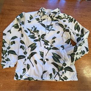 Vans White Jacket with Green Leaf Design